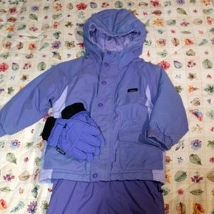 LL Bean Toddler Color Block Snowsuit w/ gloves